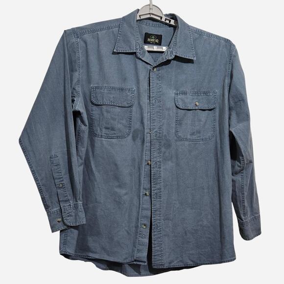 RedHead Men’s XL Gray Blue Long Sleeve Cotton Button Up Shirt - Picture 1 of 4